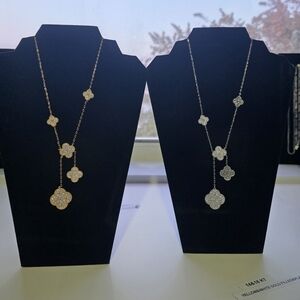 Elegant Clover Drop Necklace - Gold and Silver Options